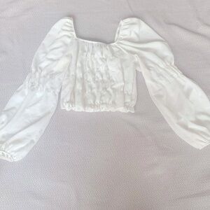 White sheer crop top